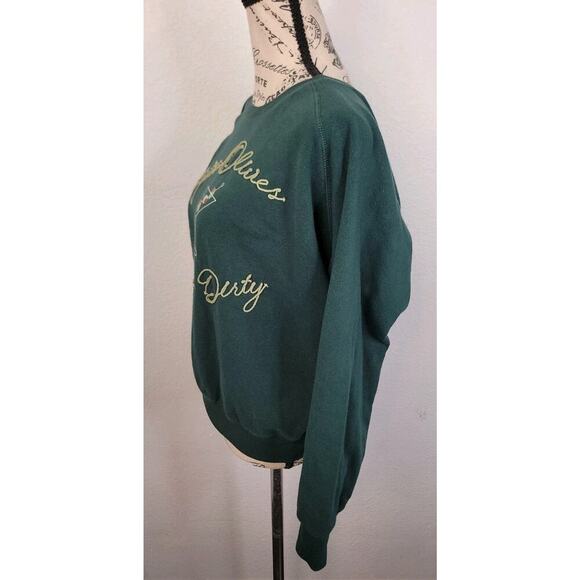 Wildfox Sweatshirt M Extra Dirty Bailey Sweater Pine Grove Green Olive Martini - Picture 5 of 8